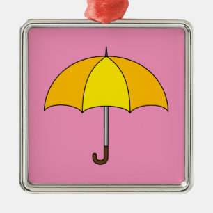 Ornamento De Metal Guarda-chuva amarela