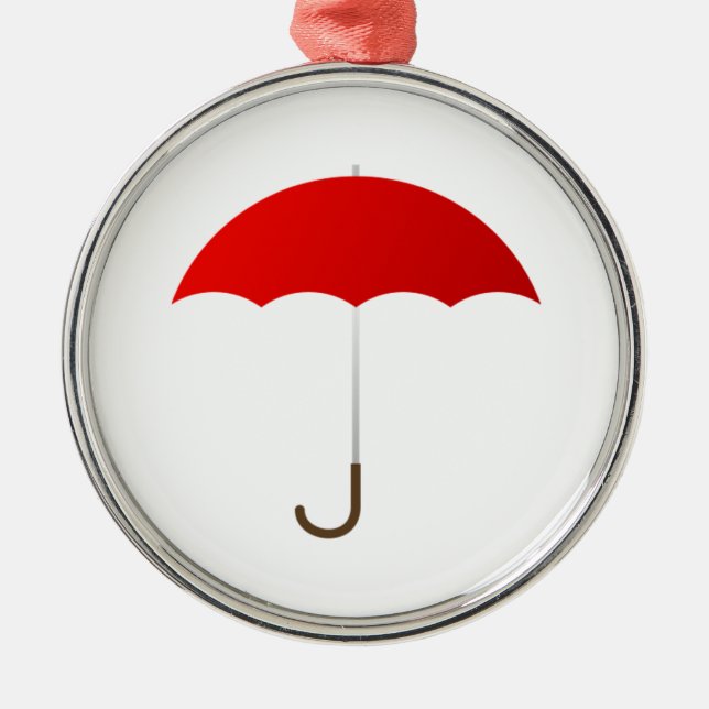 Ornamento De Metal Guarda-chuva vermelho (Frente)