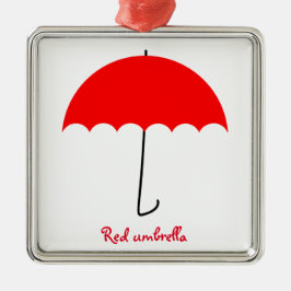Ornamento De Metal Guarda-chuva vermelho