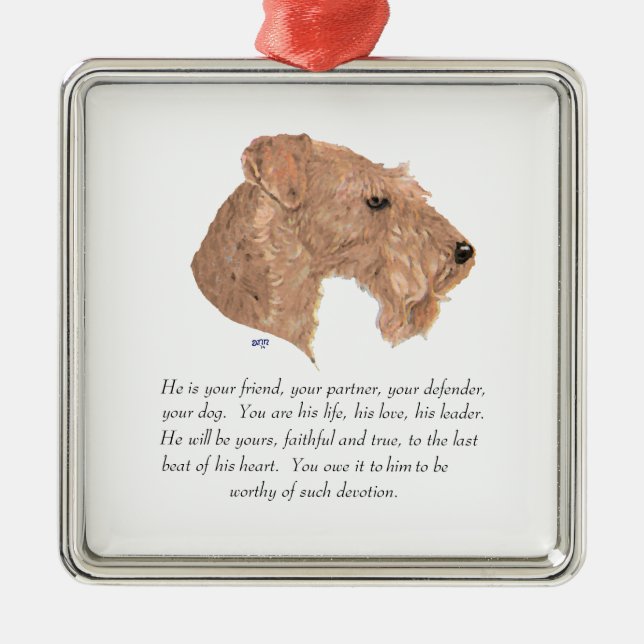 Ornamento De Metal Guarda-costas, Cachorro Masculino (Frente)