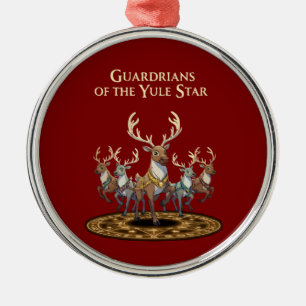Ornamento De Metal Guardiões da Estrela Yule Fantasia Mágica Rena