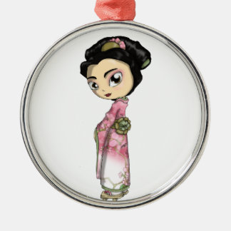 Ornamento De Metal Gueixa elegante de Sakura