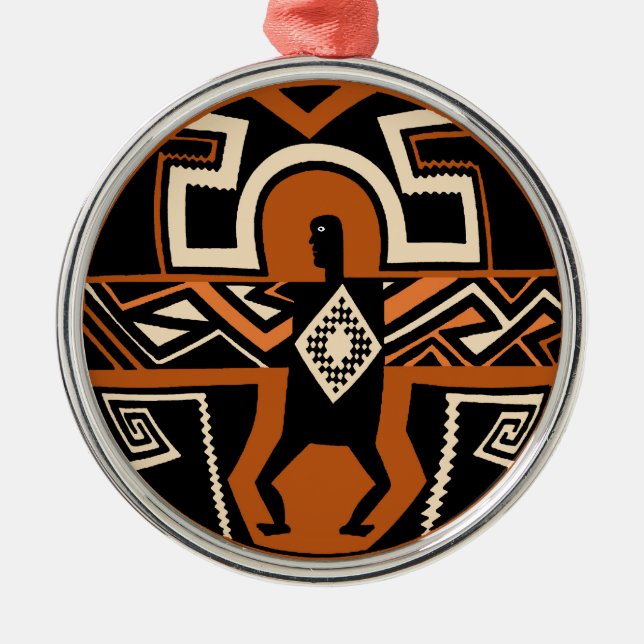 Ornamento De Metal Guerreiro Mimbres (Frente)