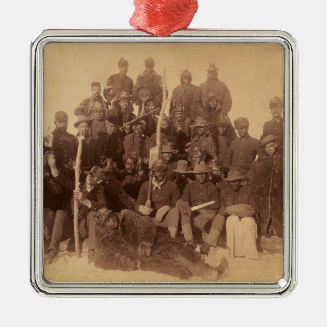 Ornamento De Metal Guerreiros de Buffalo: Cavalaria Negra Americana L (Frente)