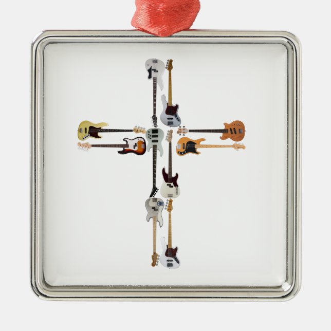 Ornamento De Metal Guitar Lover | Presente da Cruz de Violão (Frente)