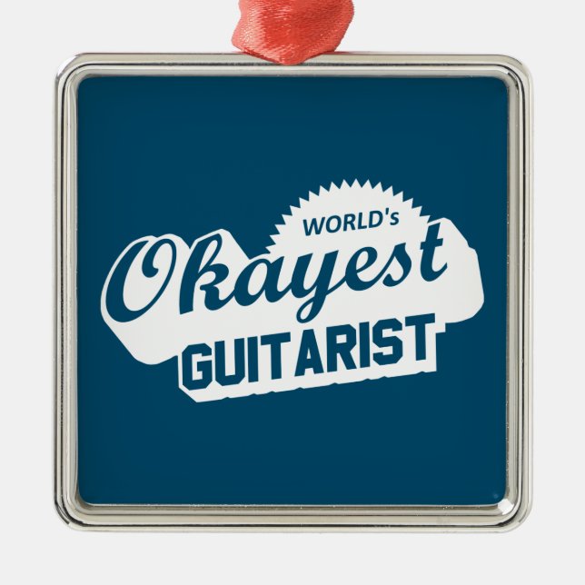 Ornamento De Metal Guitarista mais Okayest do Mundo (Frente)