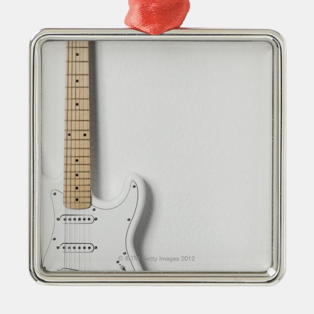 Ornamento De Metal Guitarra elétrica branca 3 (Frente)
