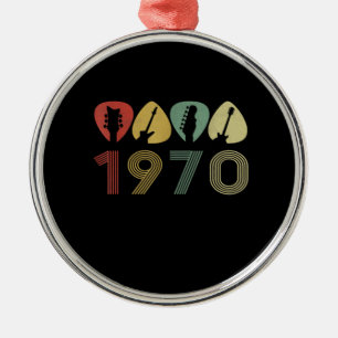 Ornamento De Metal Guitarrista Guitarra Picada 1970 Aniversário Guita