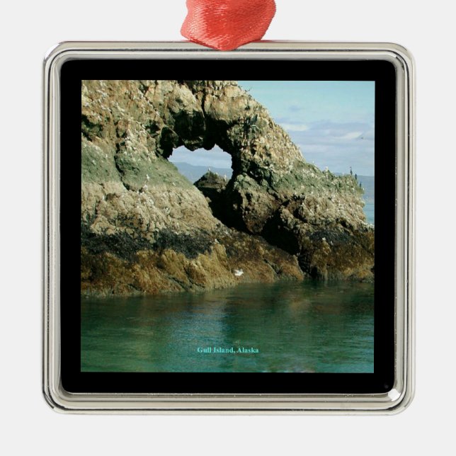 Ornamento De Metal Gull Island, Alaska (Frente)