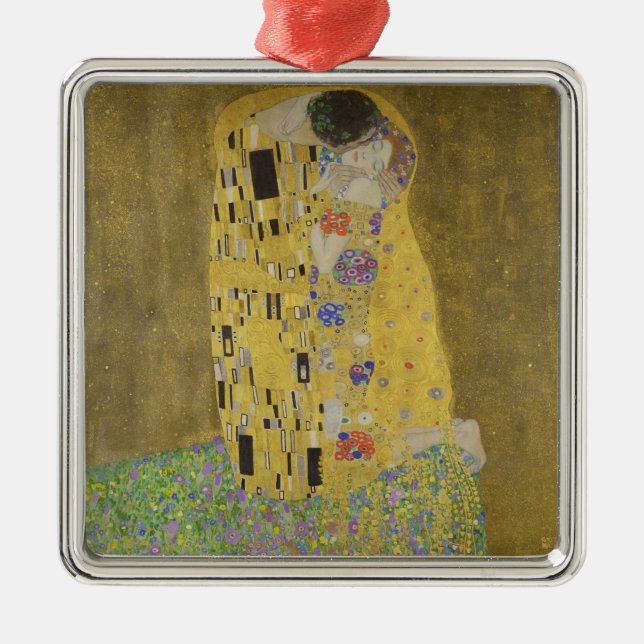 Ornamento De Metal Gustav Klimt "O Beijo" (Frente)