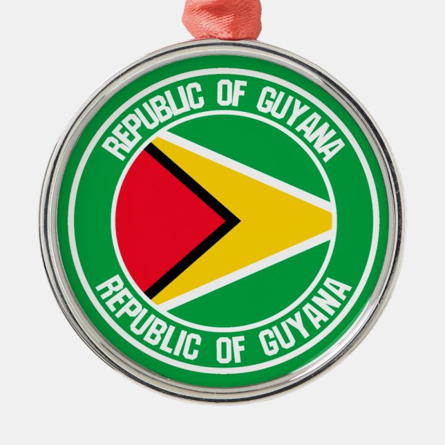 Ornamento De Metal Guyana Round Emblem (Frente)