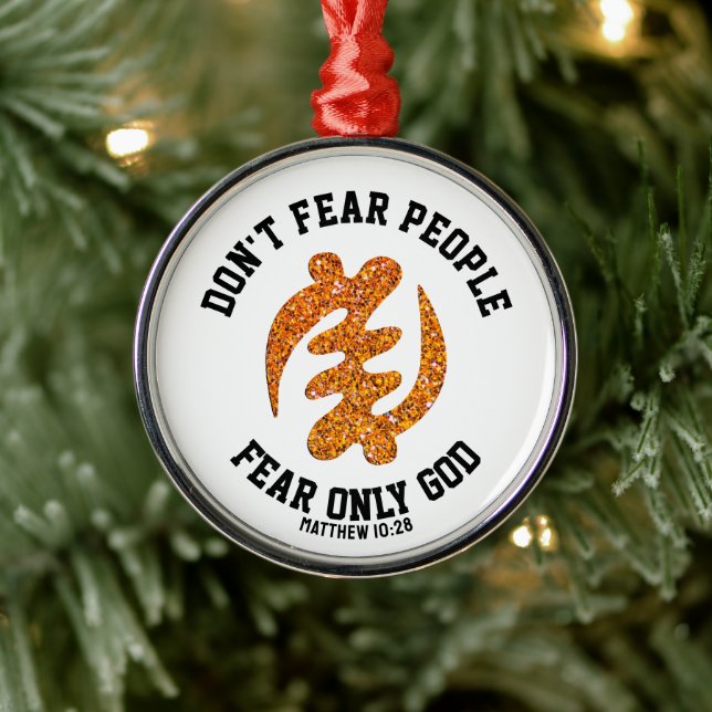 Ornamento De Metal Gye Nyame FEAR SOMENTE DEUS Christian Glitter (Árvore)