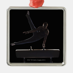 Ornamento De Metal Gymnast masculino no cavalo de pommel