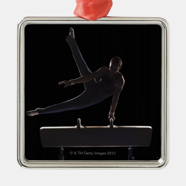 Ornamento De Metal Gymnast masculino no cavalo de pommel (Frente)