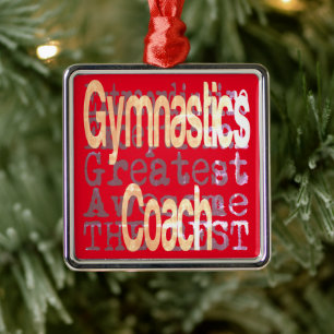Ornamento De Metal Gymnastics Coach Extraordinaire
