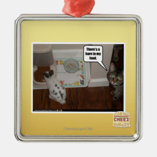 Ornamento De Metal Há uma lebre em meu alimento