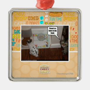 Ornamento De Metal Há uma lebre em meu alimento