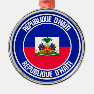 Ornamento De Metal Haiti Round Emblem