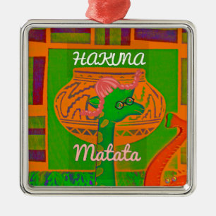 Ornamento De Metal Hakuna Giraffe Art Impressão