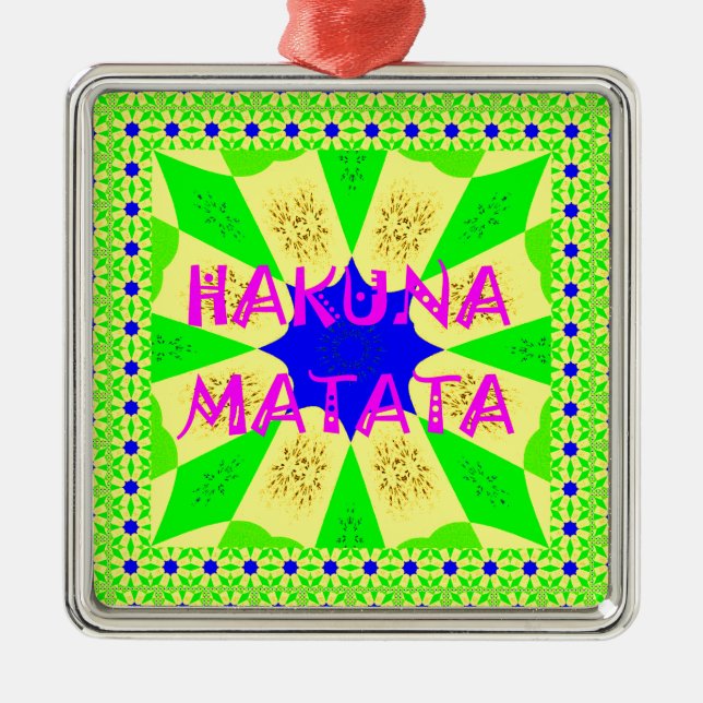 Ornamento De Metal Hakuna Matata Belo Design Incrível Colo (Frente)