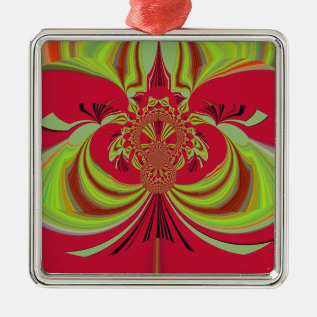 Ornamento De Metal Hakuna Matata design amarelo-vermelho (Frente)