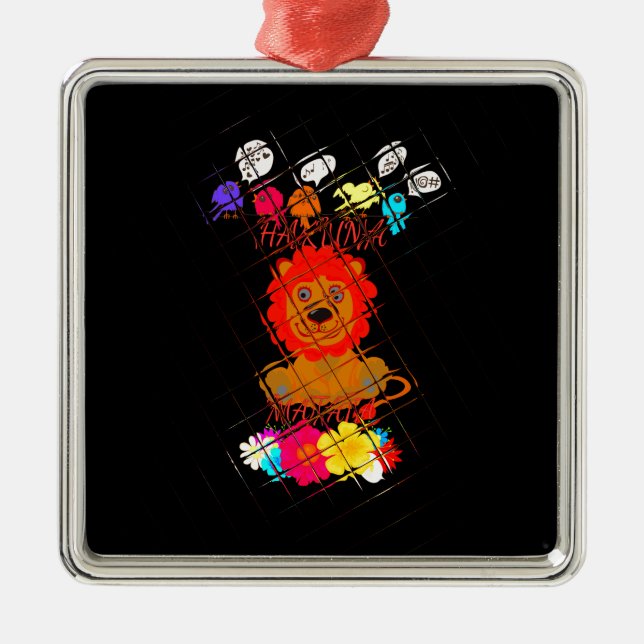 Ornamento De Metal Hakuna Matata, fofo bebê design (Frente)