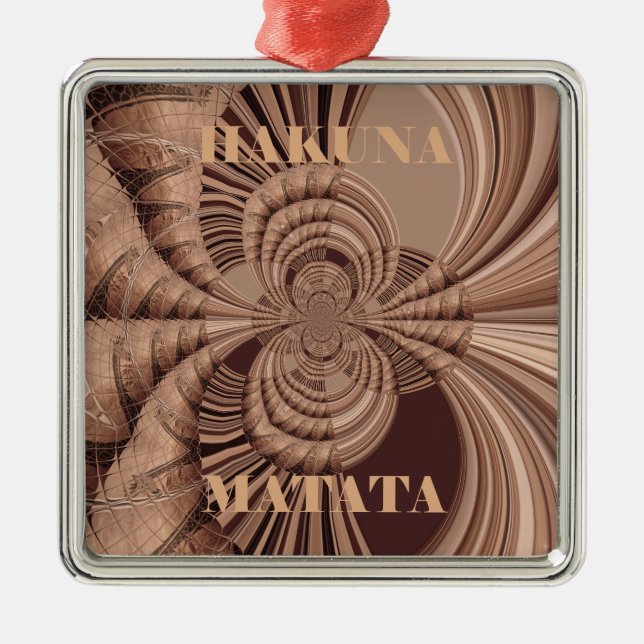 Ornamento De Metal Hakuna Matata Kenya Giraffe Safari Woven Sourveni (Frente)