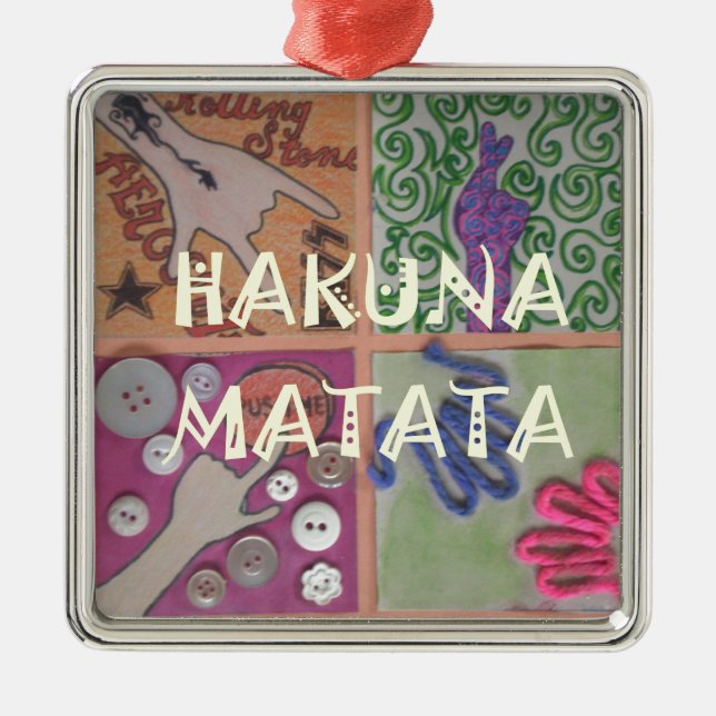 Ornamento De Metal Hakuna Matata - Sinal de Arte Impressão (Frente)