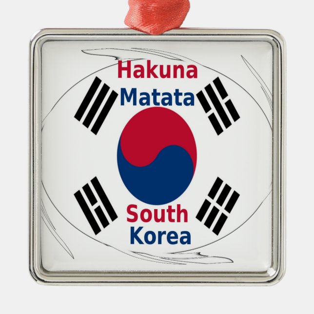Ornamento De Metal Hakuna Matata South Korea Art Impressão/Graphic (Frente)
