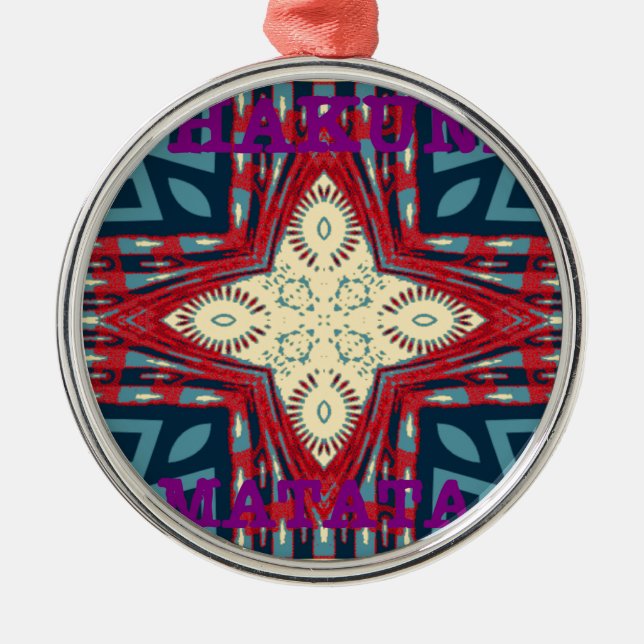 Ornamento De Metal Hakuna Matata Text Hope Abstrato (Frente)