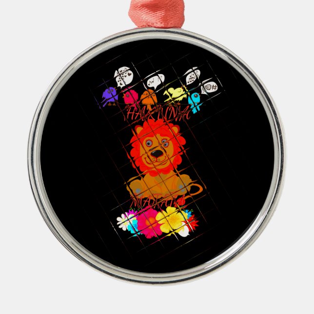 Ornamento De Metal Hakuna Matata, um lindo bebê rei (Frente)