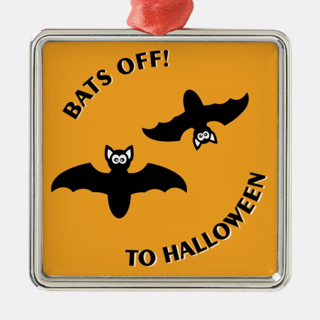 Ornamento De Metal Halloween Bats Orange (Frente)