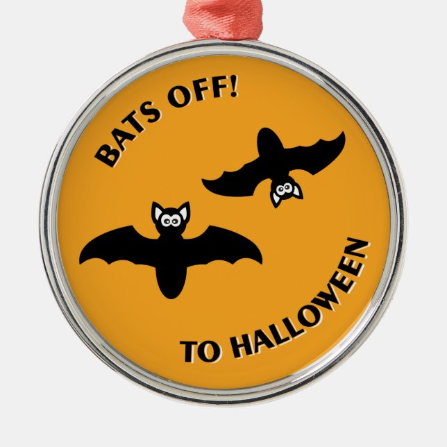Ornamento De Metal Halloween Bats Orange (Frente)