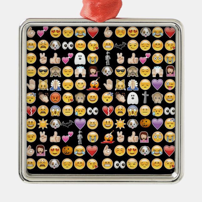 Ornamento De Metal halloween emoji (Frente)