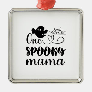 Ornamento De Metal Halloween One Spooky Mama Birthday