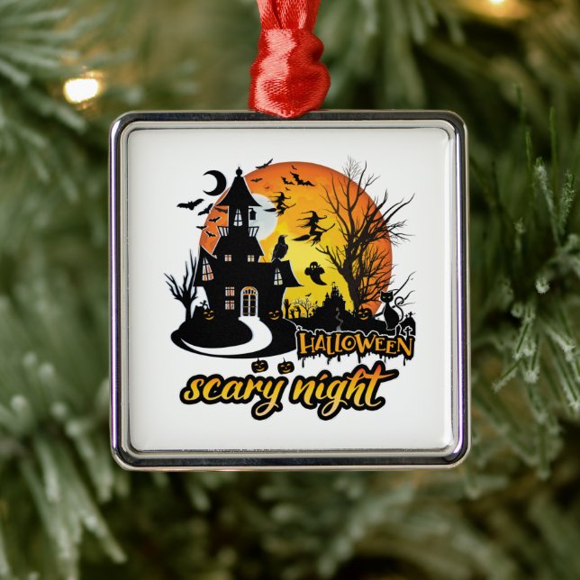 Ornamento De Metal Halloween Scary Night (Árvore)