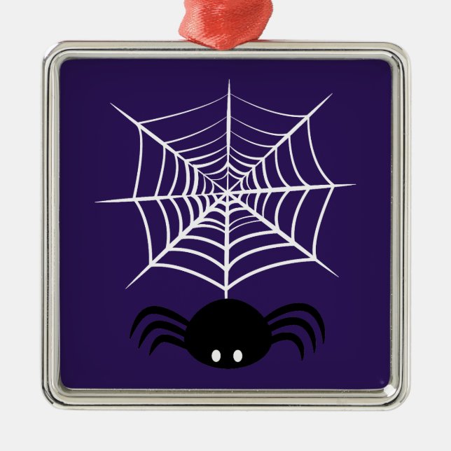 Ornamento De Metal Halloween Spider Web (Frente)