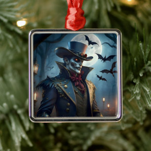 Ornamento De Metal Halloween Steampunk Southern Gothic Zumbi
