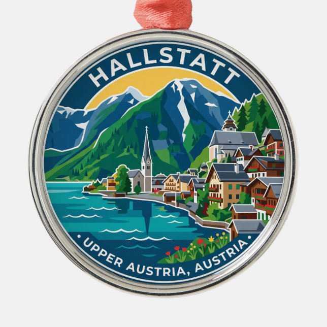 Ornamento De Metal Hallstatt Áustria (Frente)