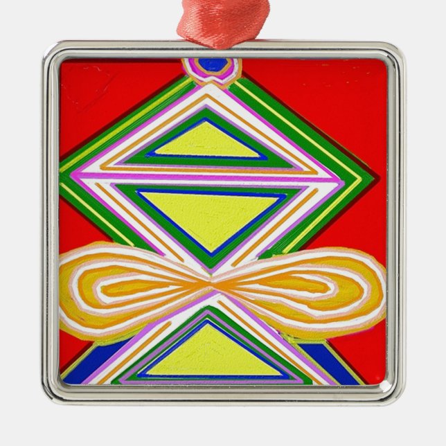 Ornamento De Metal HALU HALOO Karuna Reiki - símbolos do triângulo do (Frente)