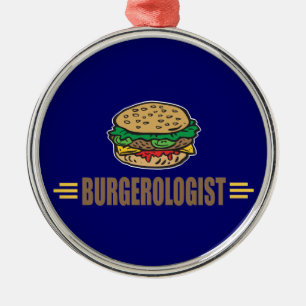 Ornamento De Metal Hamburger Engraçado