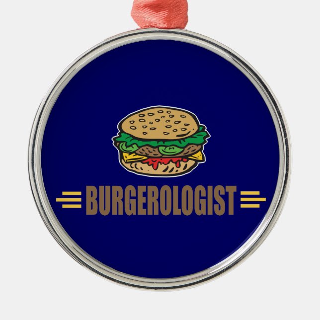 Ornamento De Metal Hamburger Engraçado (Frente)