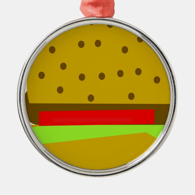 Ornamento De Metal hambúrguer de comida rápida de comida de hambúrgue (Frente)