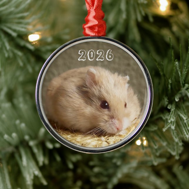 Ornamento De Metal Hamster Russo Anão de Campbell (Árvore)