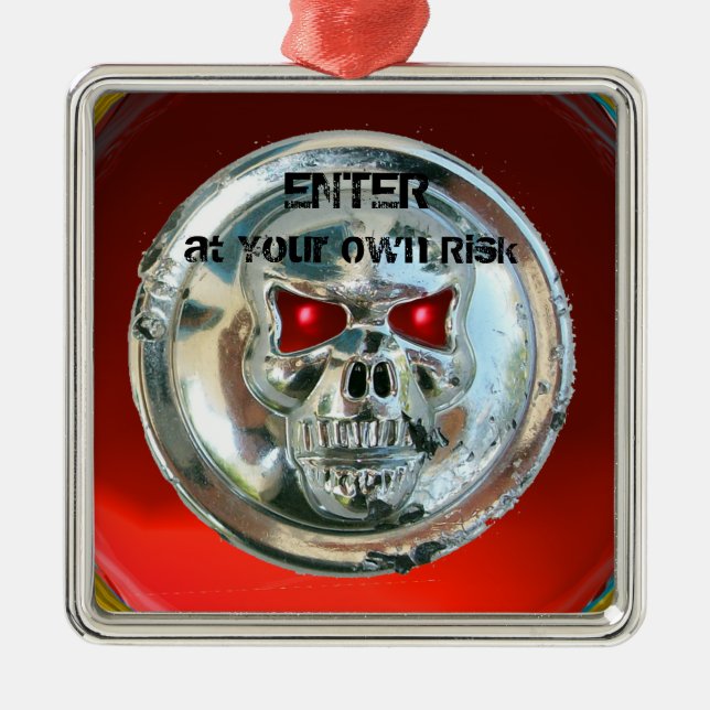 ORNAMENTO DE METAL HANGER DA PORTA DO CRÂNIO (Frente)