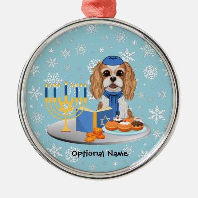 Ornamento De Metal Hanukkah Blenheim Cavalier King Charles Spaniel Wr (Frente)