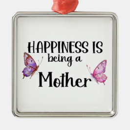 Ornamento De Metal Happiness Is Being A Mother Butterfly Mom Present