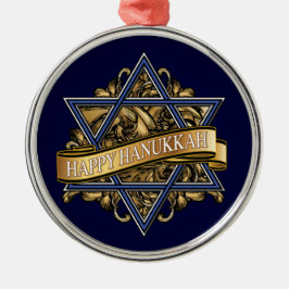 Ornamento De Metal Happy Hanukkah Star de David