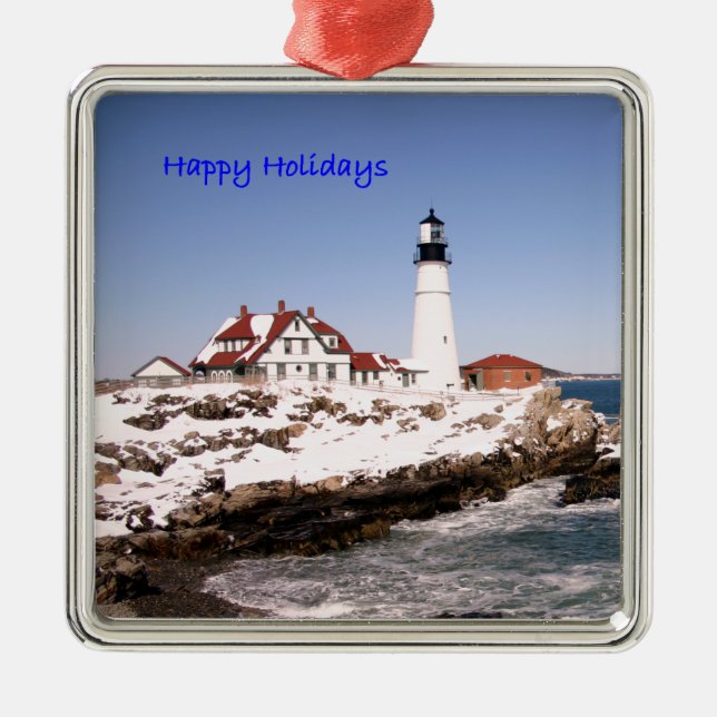 Ornamento De Metal Happy Holidays (Frente)