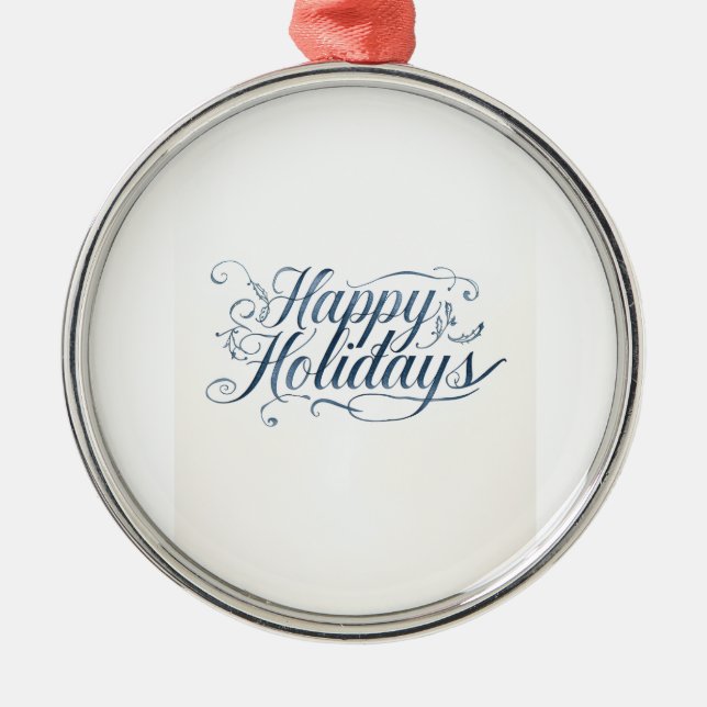 Ornamento De Metal Happy Holidays Merry Christmas Family New Year (Frente)